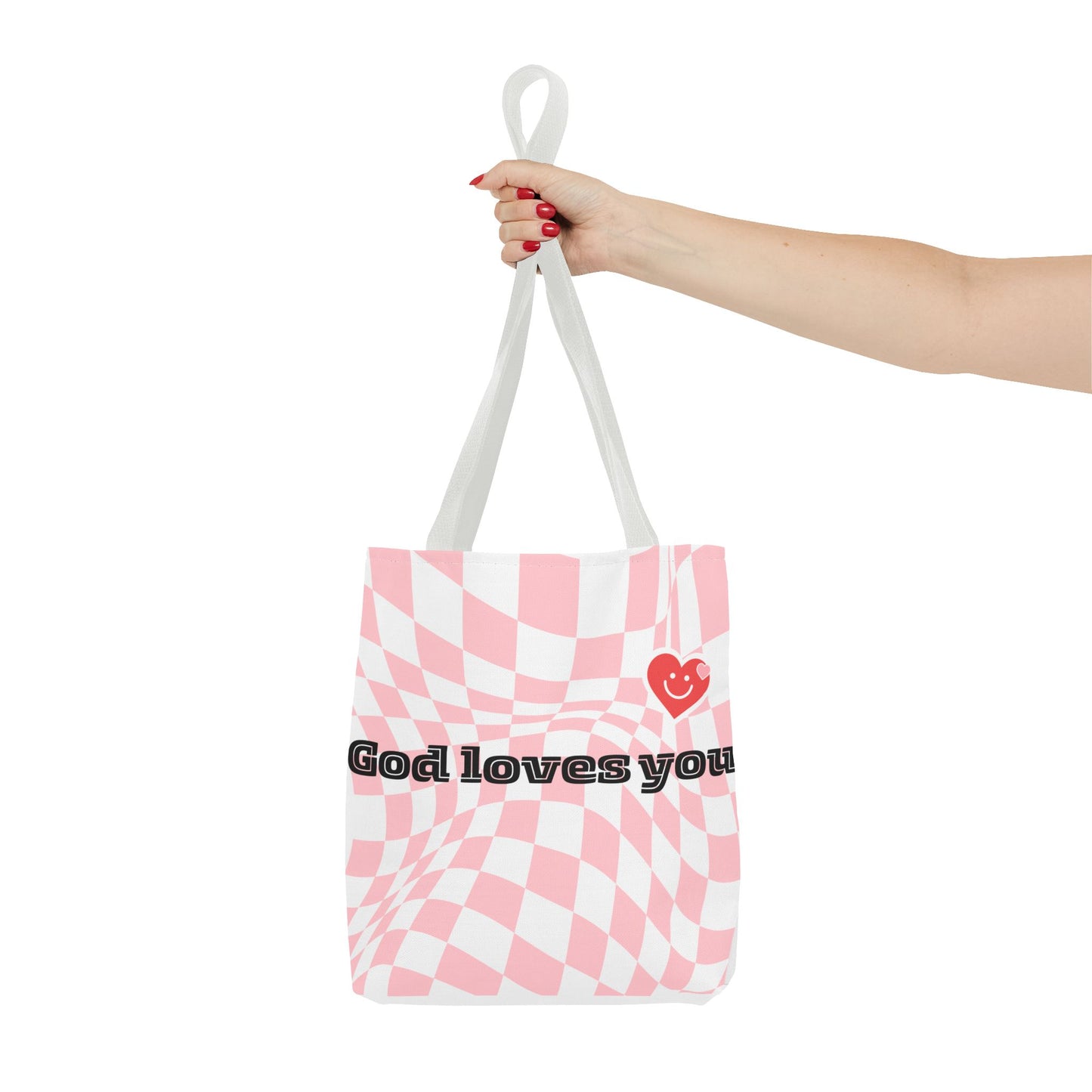 Heartfelt Checkerboard Tote Bag | Inspirational Gift for Friends | Everyday Use | Perfect for Casual Outings or Church