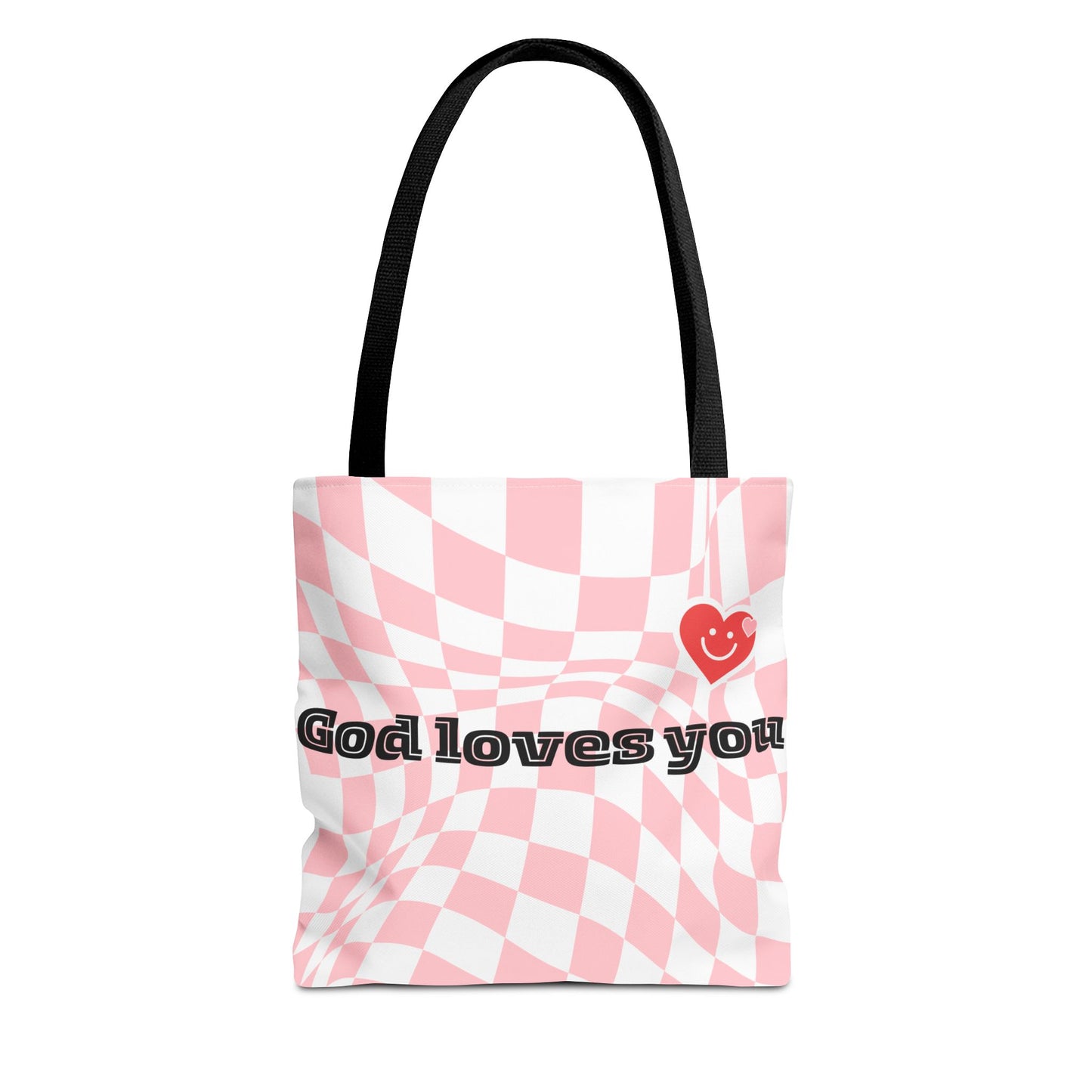 Heartfelt Checkerboard Tote Bag | Inspirational Gift for Friends | Everyday Use | Perfect for Casual Outings or Church