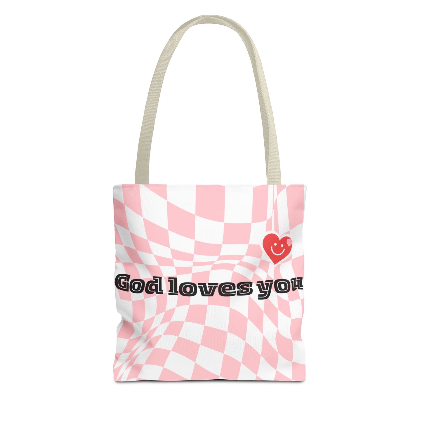 Heartfelt Checkerboard Tote Bag | Inspirational Gift for Friends | Everyday Use | Perfect for Casual Outings or Church