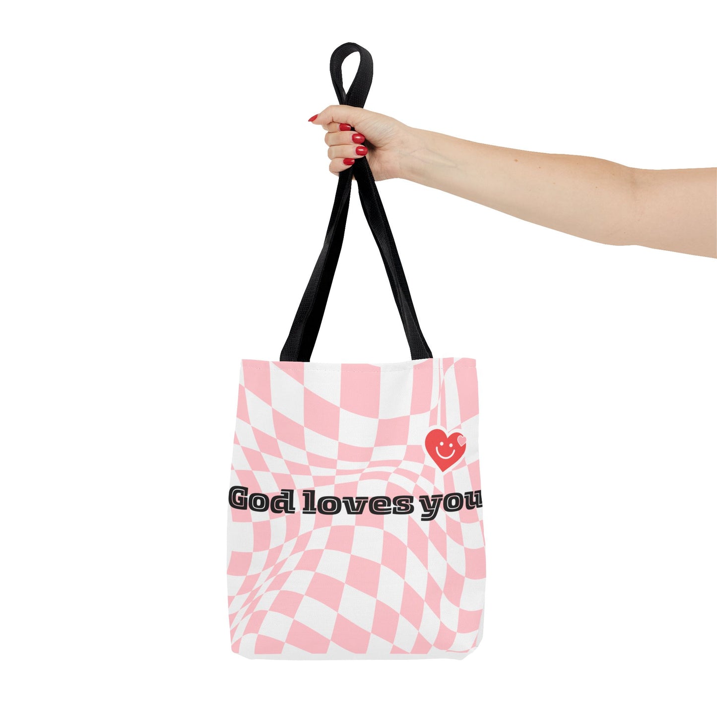 Heartfelt Checkerboard Tote Bag | Inspirational Gift for Friends | Everyday Use | Perfect for Casual Outings or Church